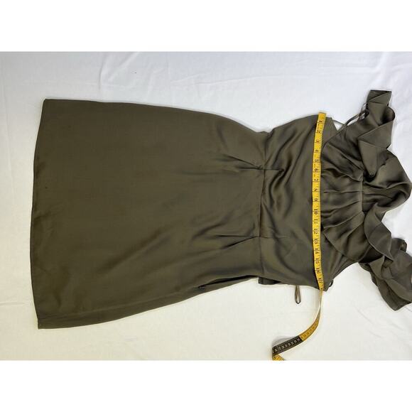 Banana Republic 100% Silk Sheath Mini Dress Tan Size 4 Party Cocktail - Picture 11 of 15